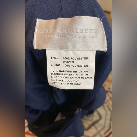 NWT DESSY COLLECTION Draped Backless Crepe Dress With Pockets SIZE 8 - Picture 6 of 12